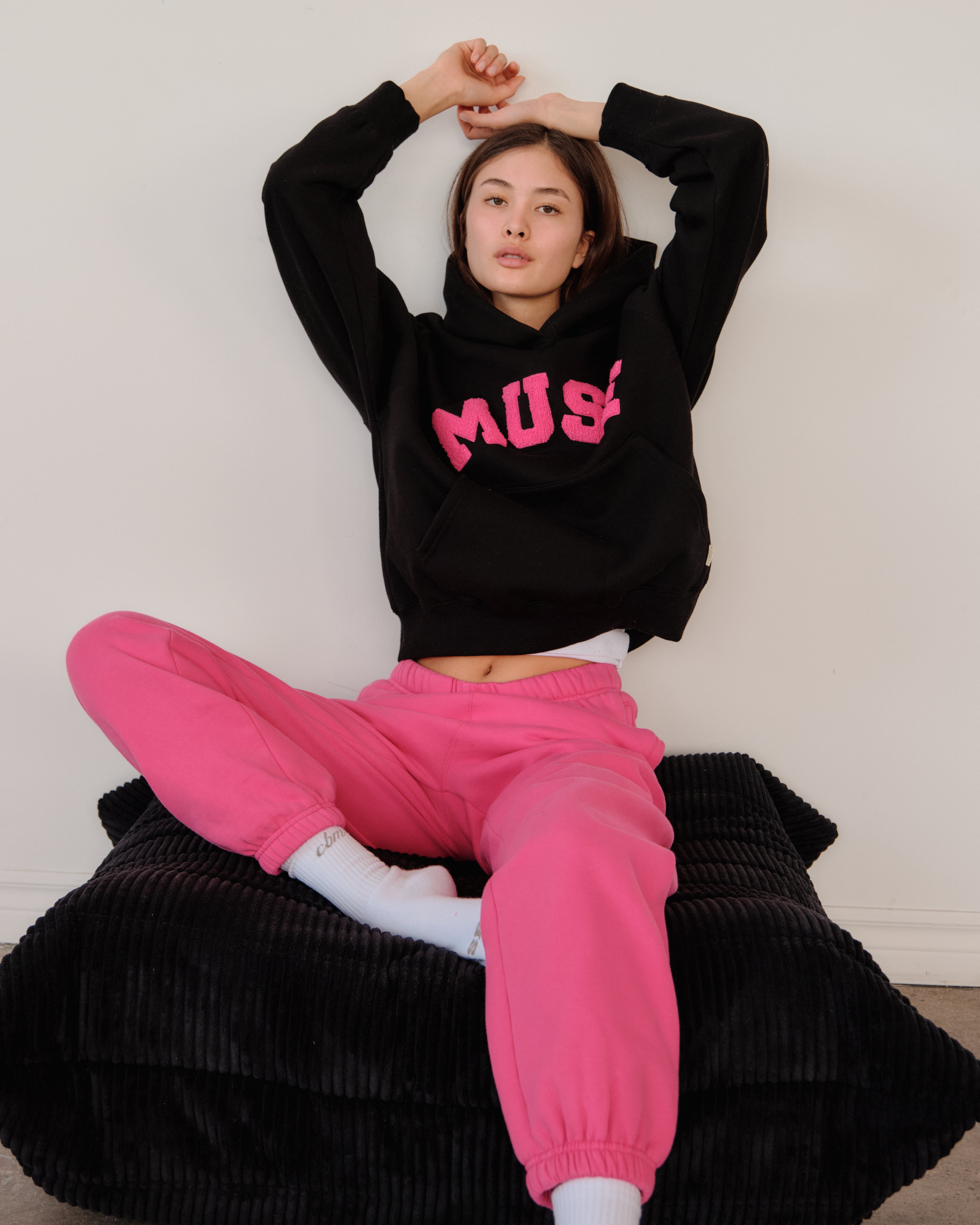 Heavyweight Chenille Hoodie - Black Taffy