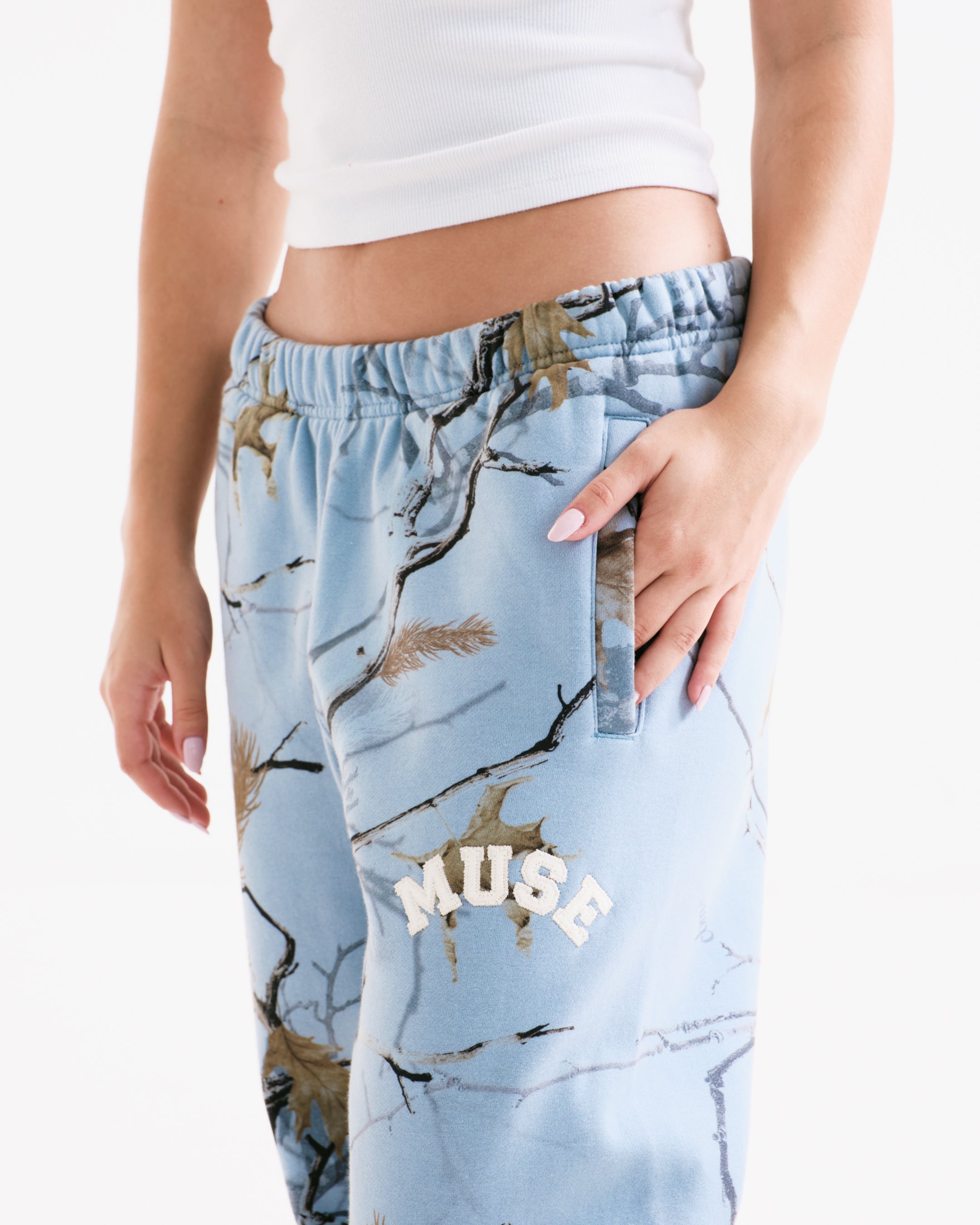 Heavyweight Camo Zip Up Set - Glacier