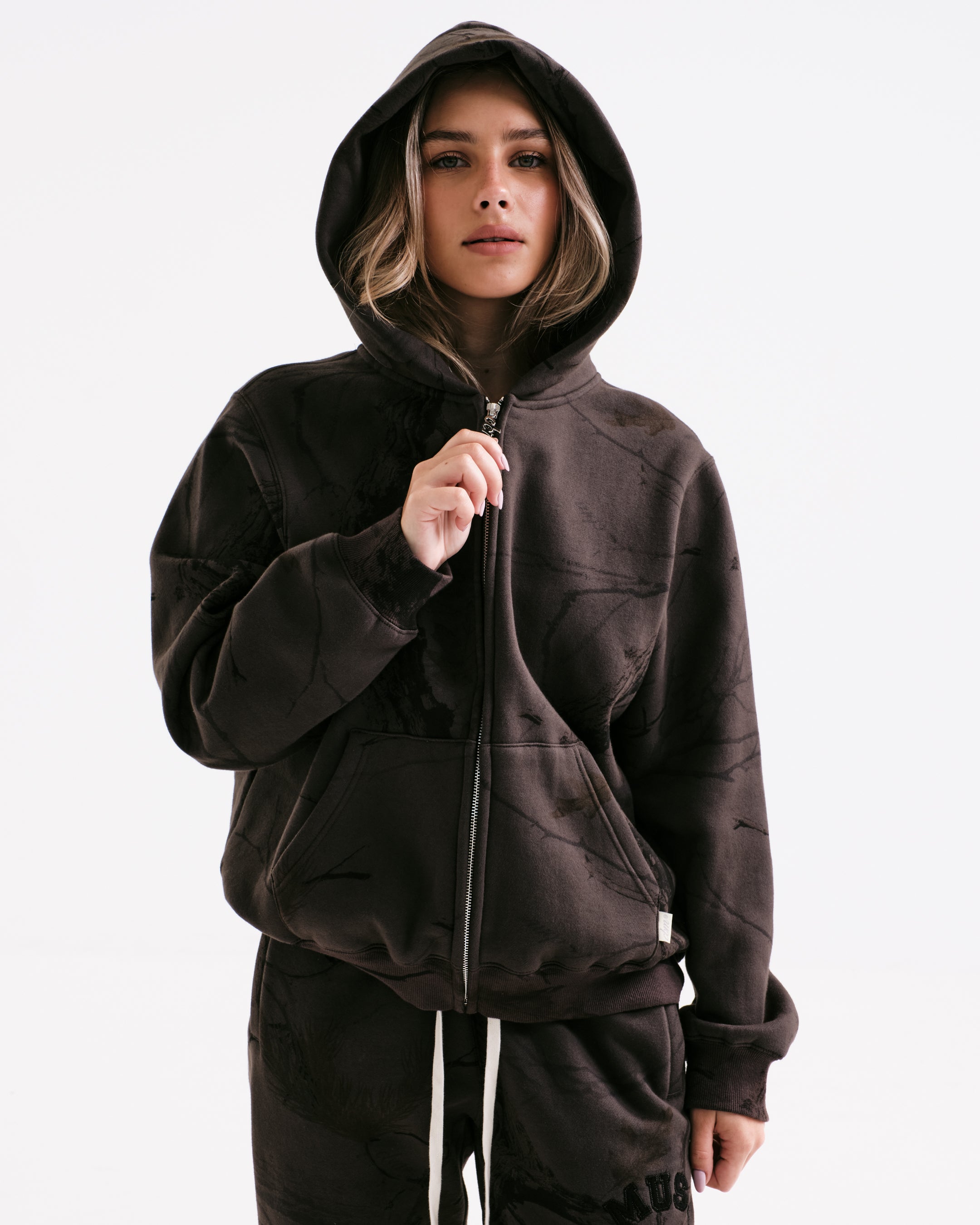 Heavyweight Camo Zip Up - Black Edition