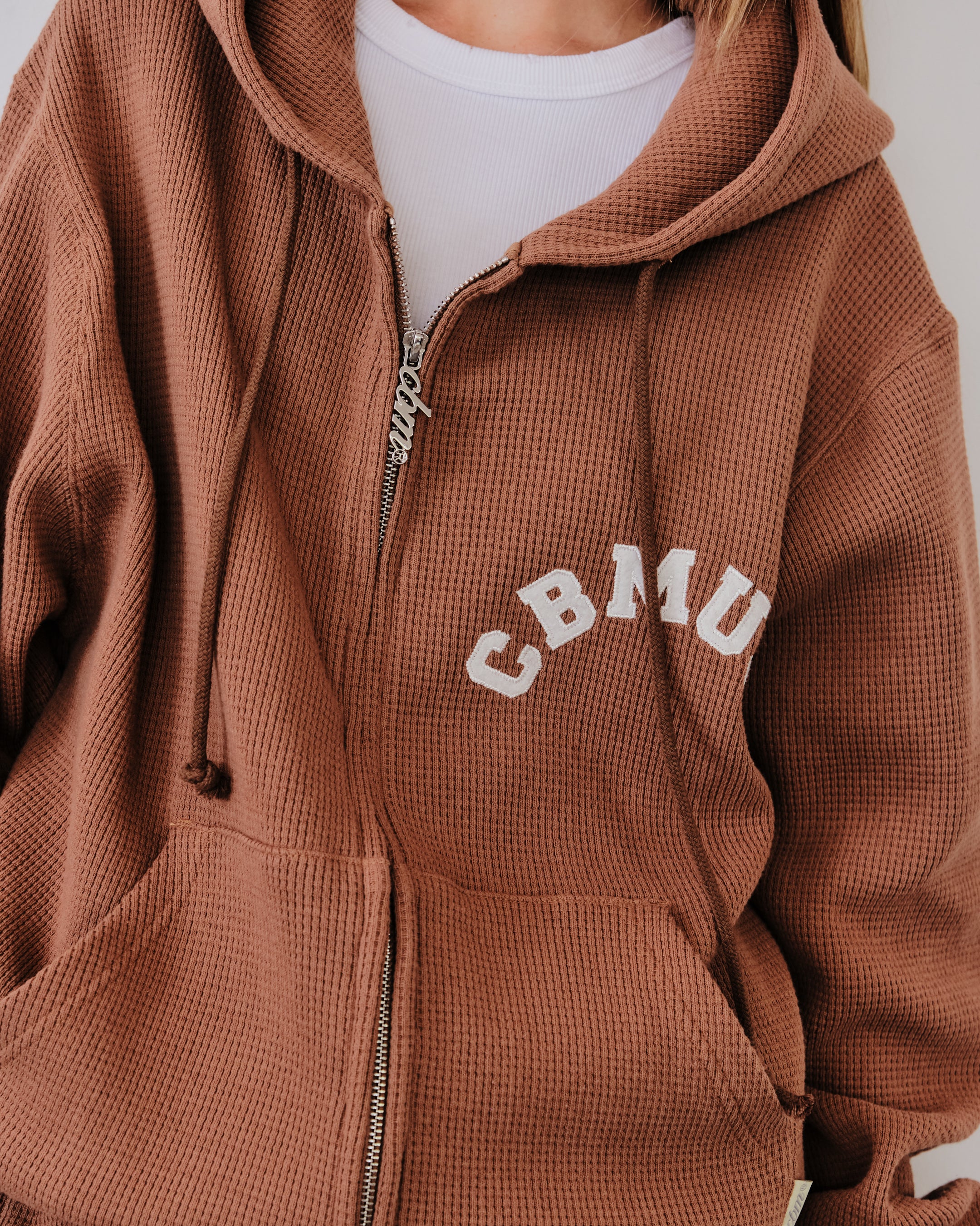 Waffle Zip Up - Caramel