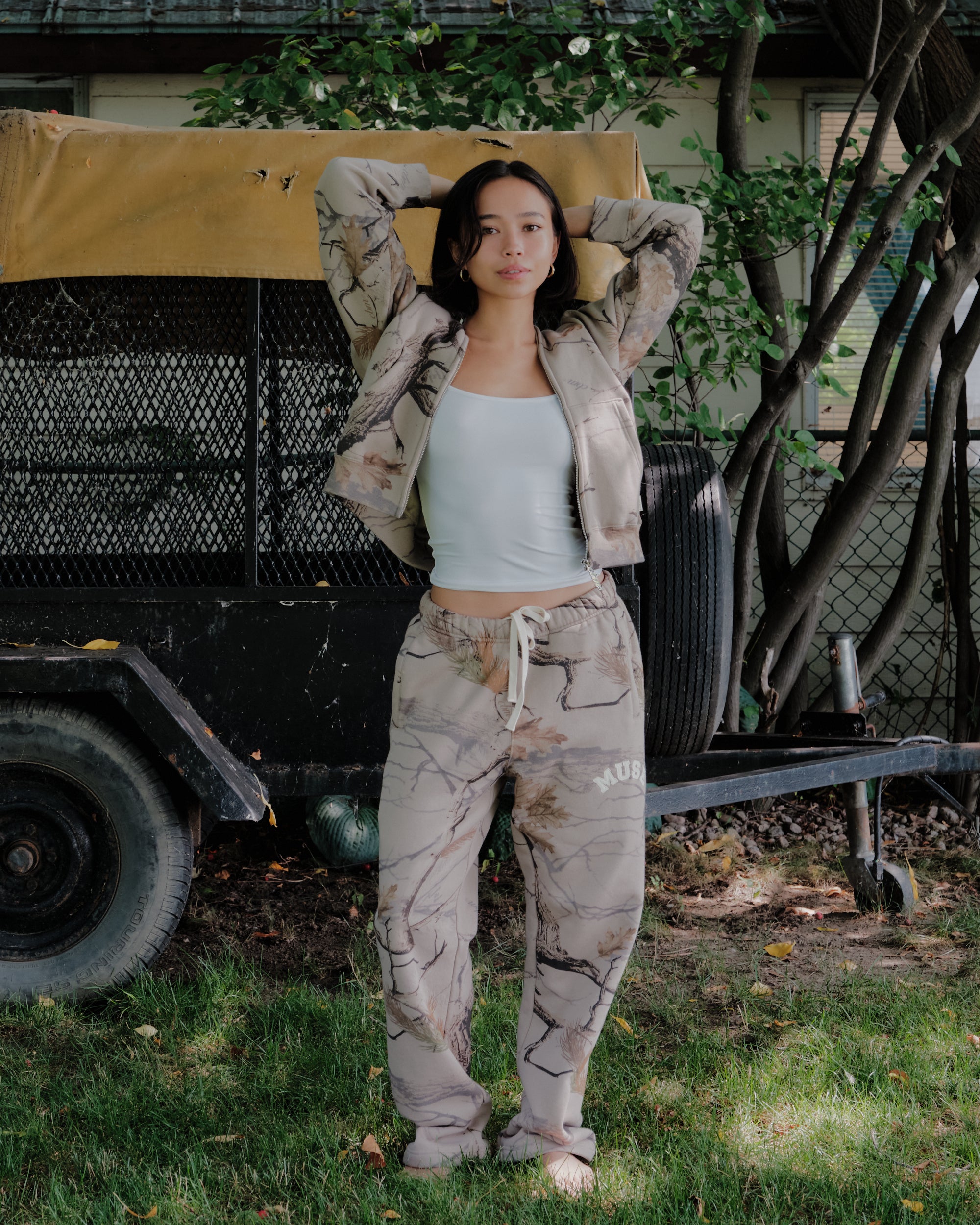 Heavyweight Camo Zip Up - Canyon