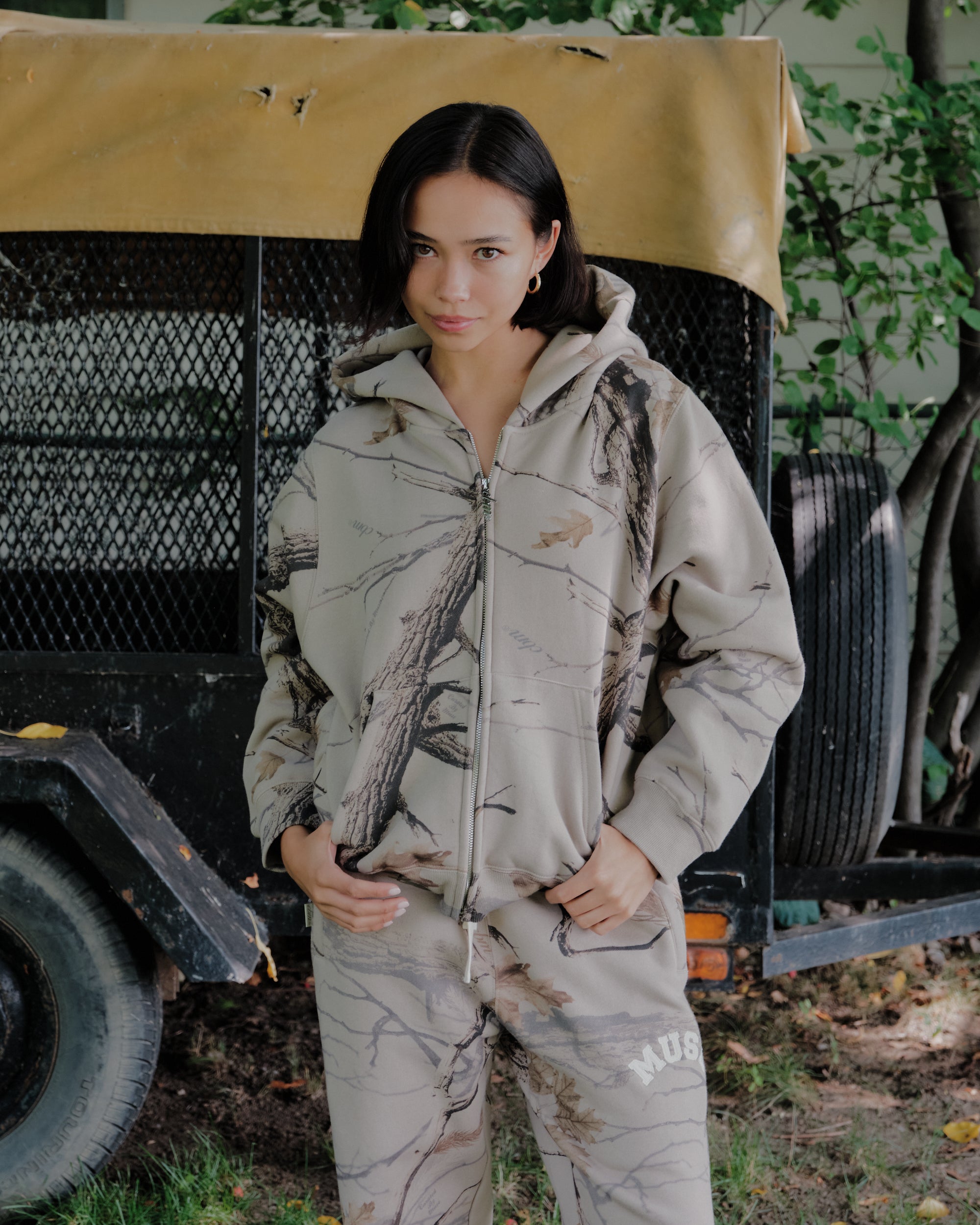 Heavyweight Camo Zip Up - Canyon