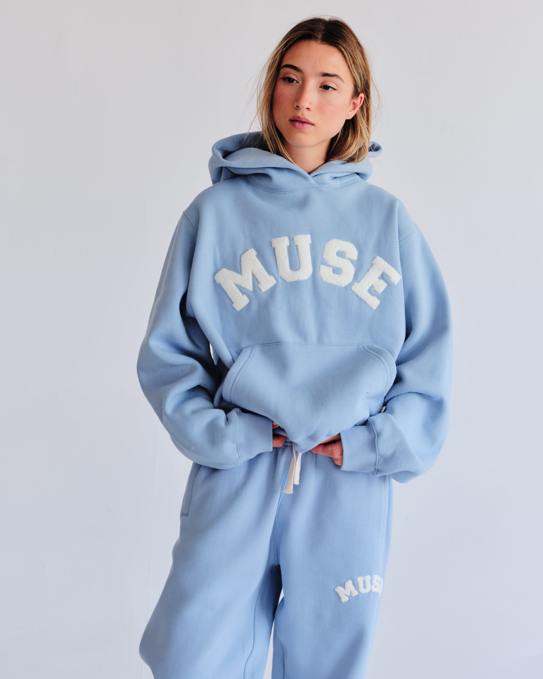 Heavyweight Chenille Hoodie - Celeste Blue