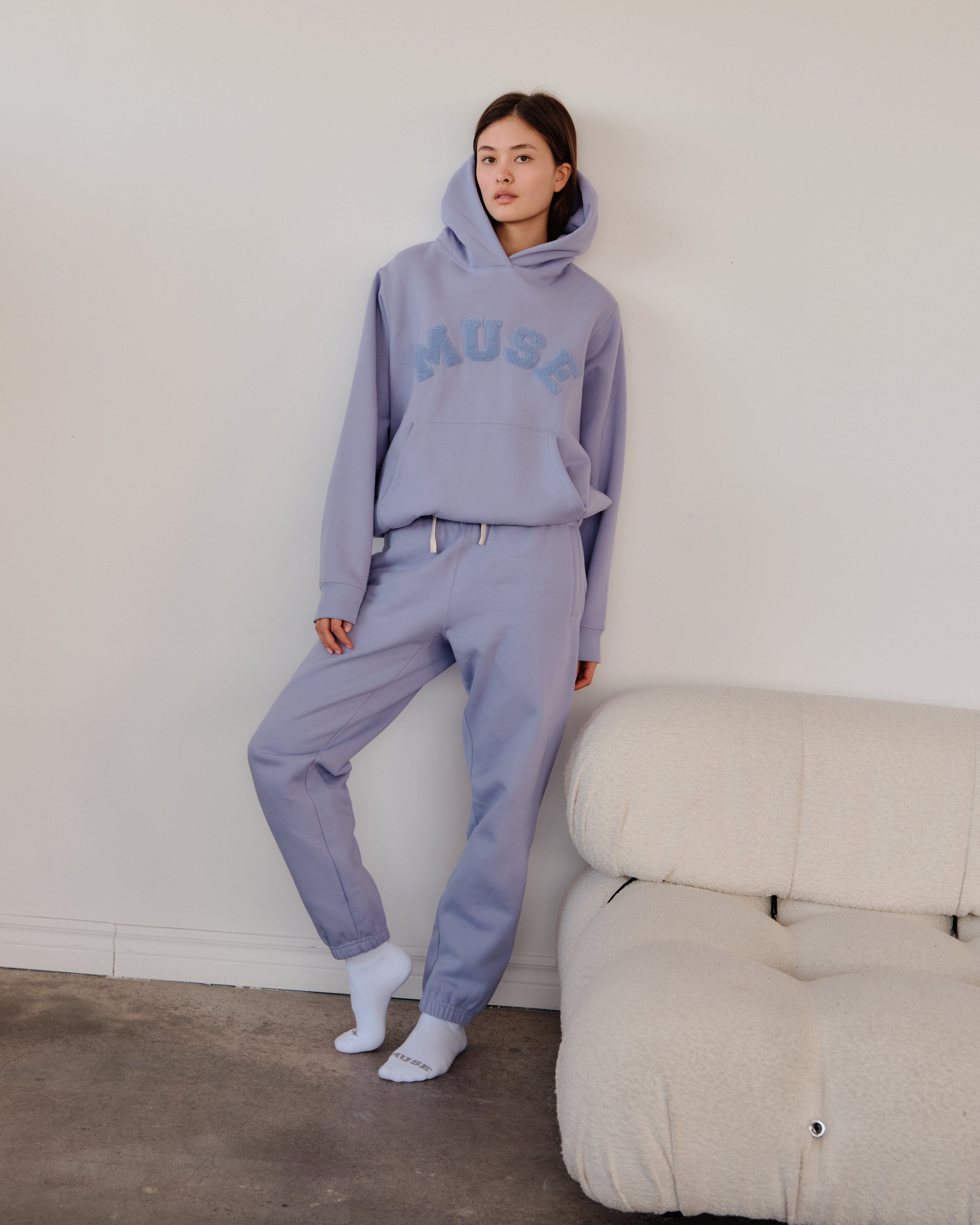 Heavyweight Chenille Hoodie - French Lilac