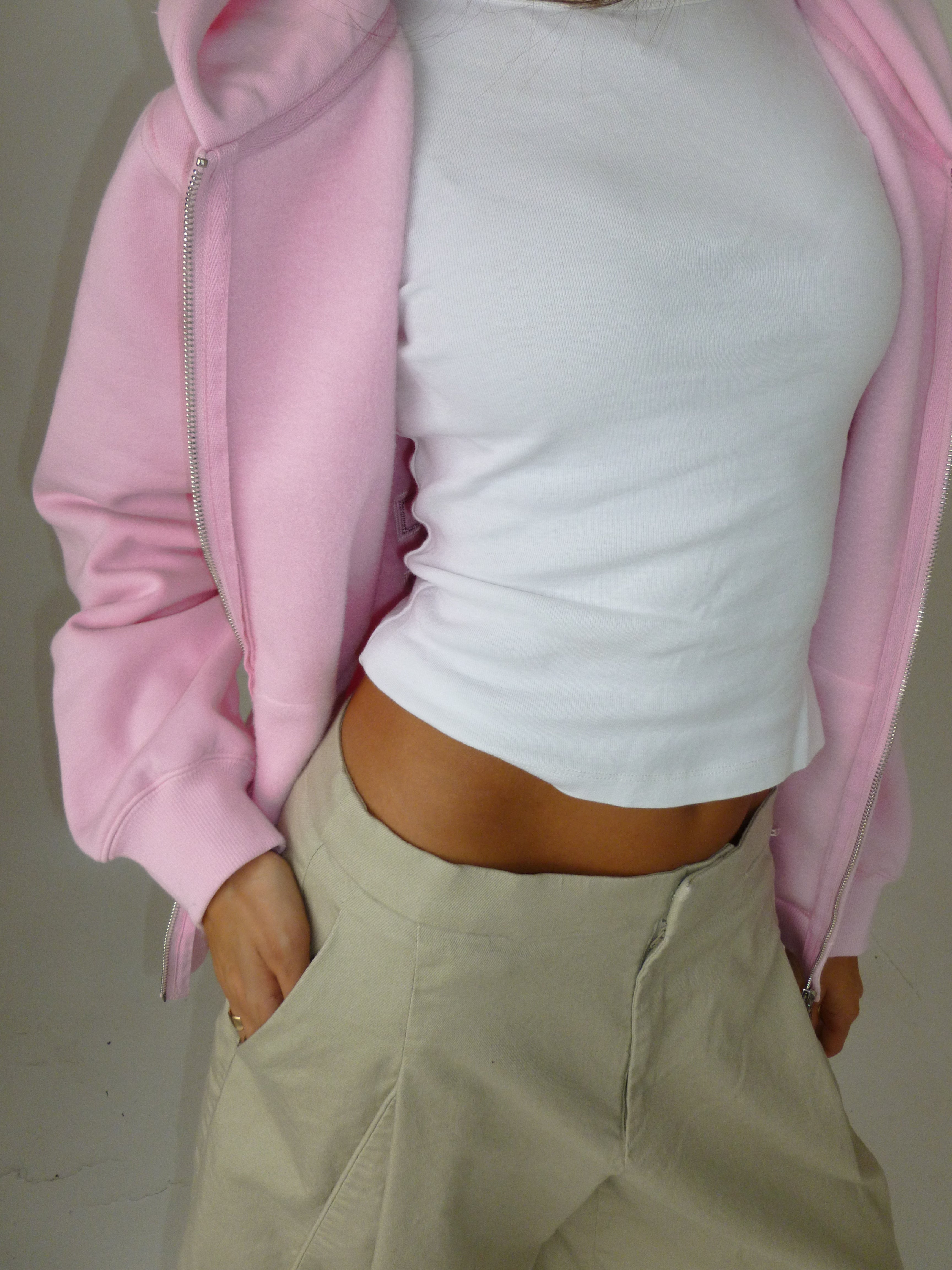 Heavyweight Zip Up - Baby Pink