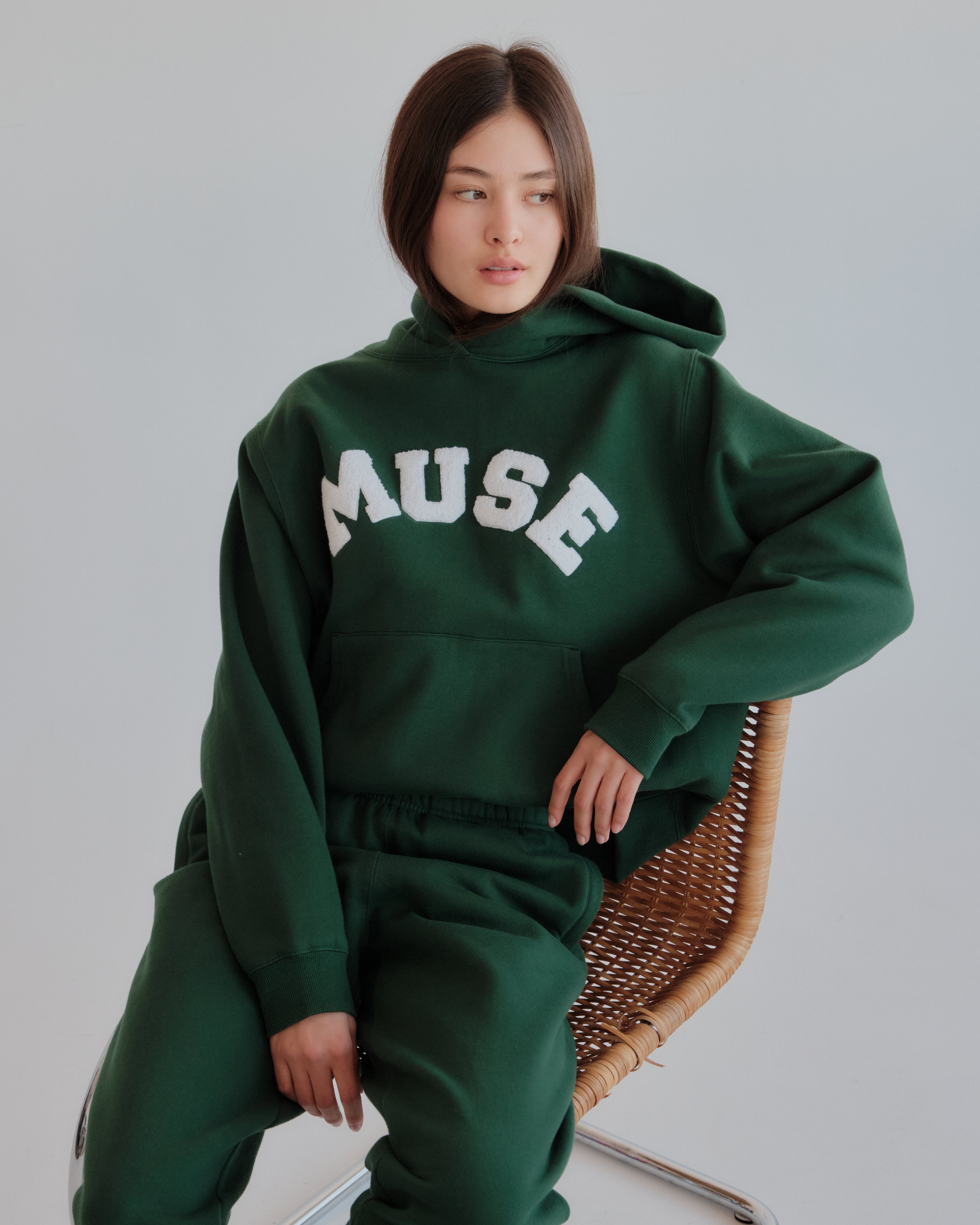Heavyweight Chenille Hoodie - Green Pine