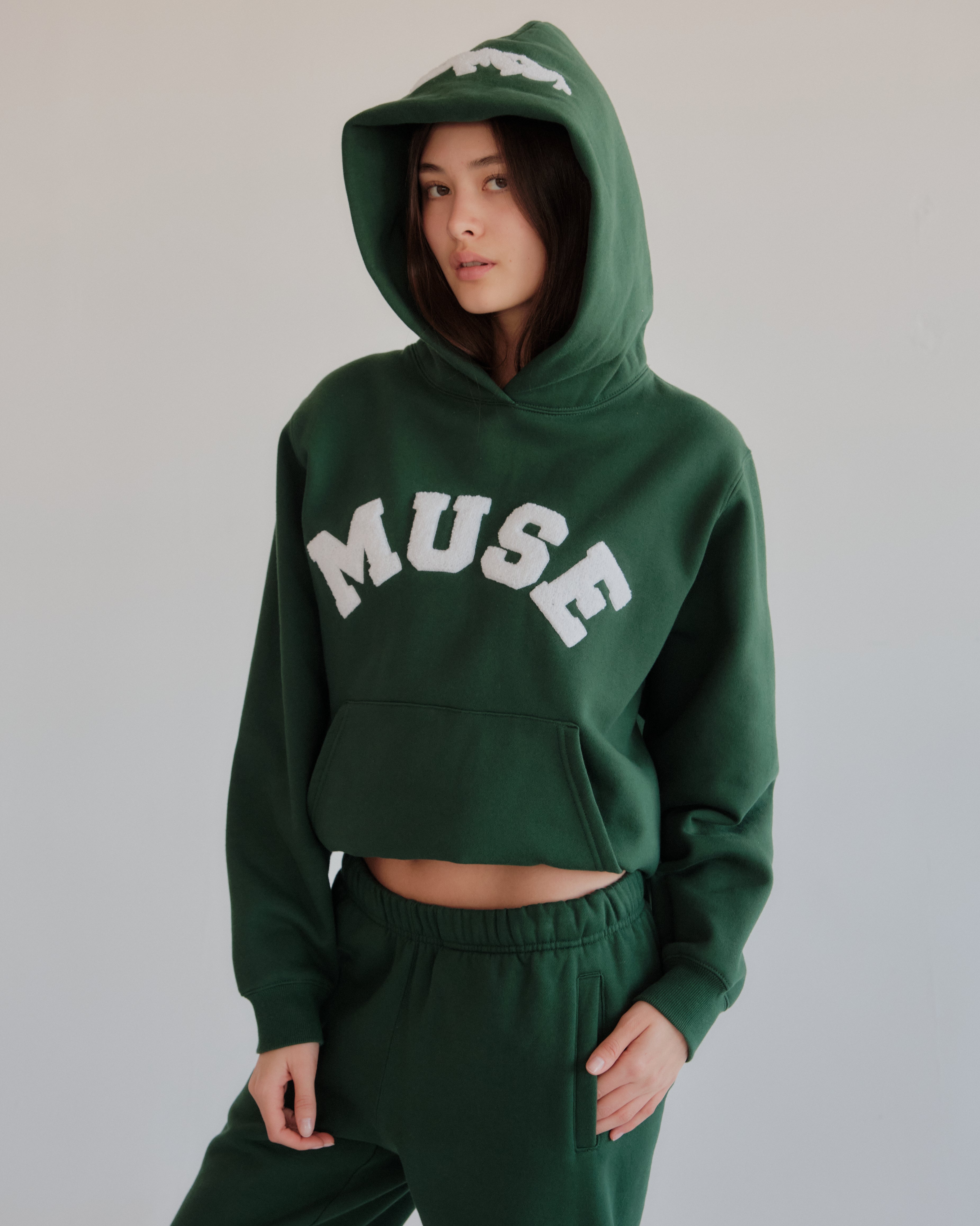 Heavyweight Chenille Hoodie - Green Pine