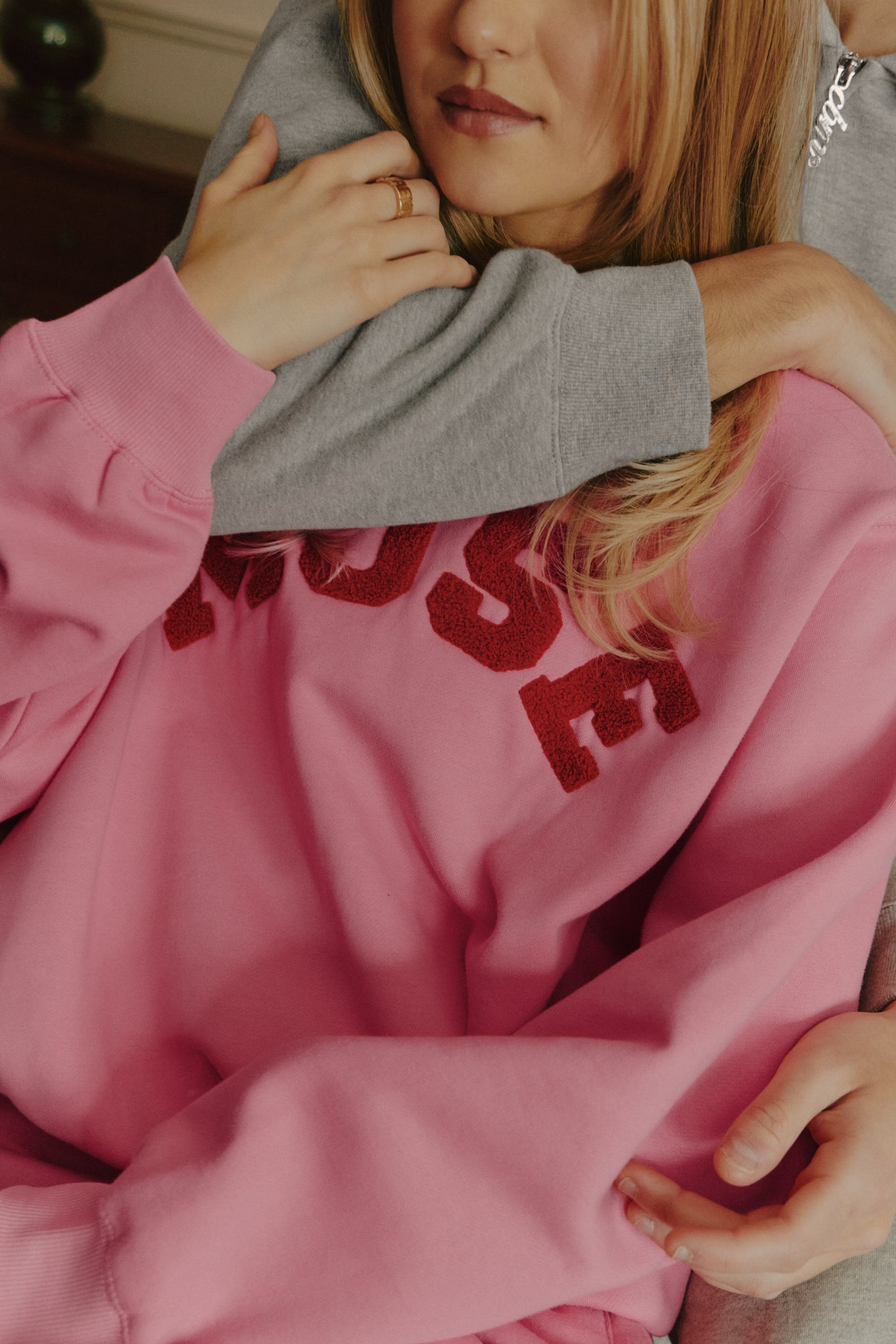 Heavyweight Chenille Sweatshirt Set - Blush