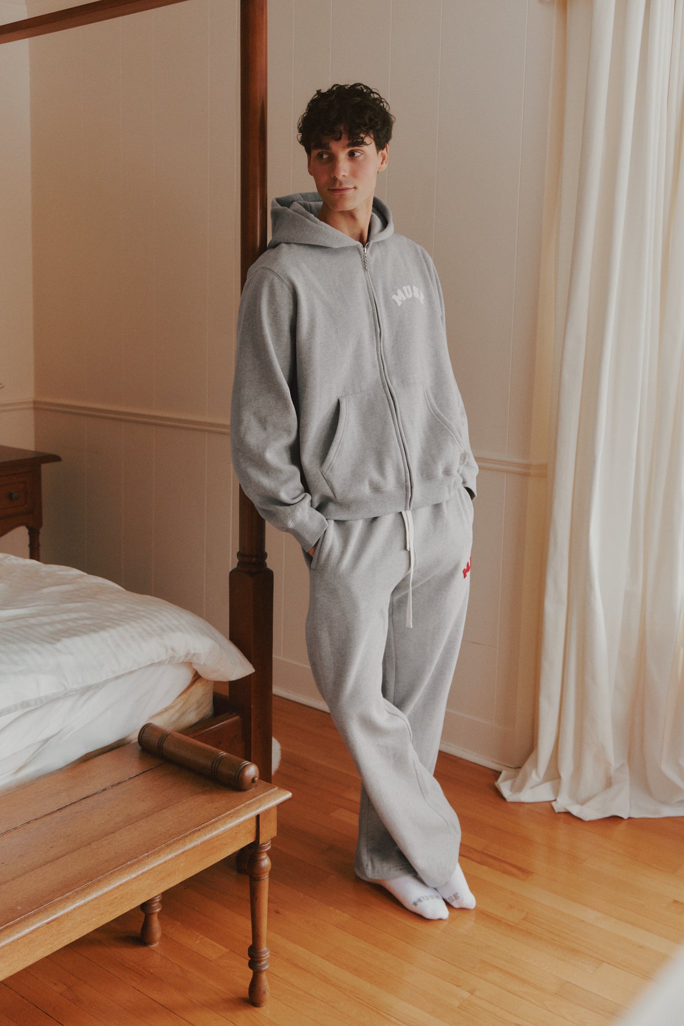 Heavyweight Chenille Straight Joggers - Dove