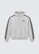 French Terry Striped Hoodie - Sports Grey