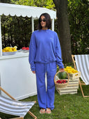 French Terry Joggers - Blue Raspberry