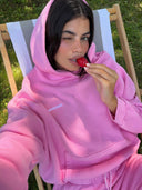 French Terry Hoodie - Pink Lemonade