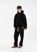 Heavyweight Chenille Hoodie - Coal Black