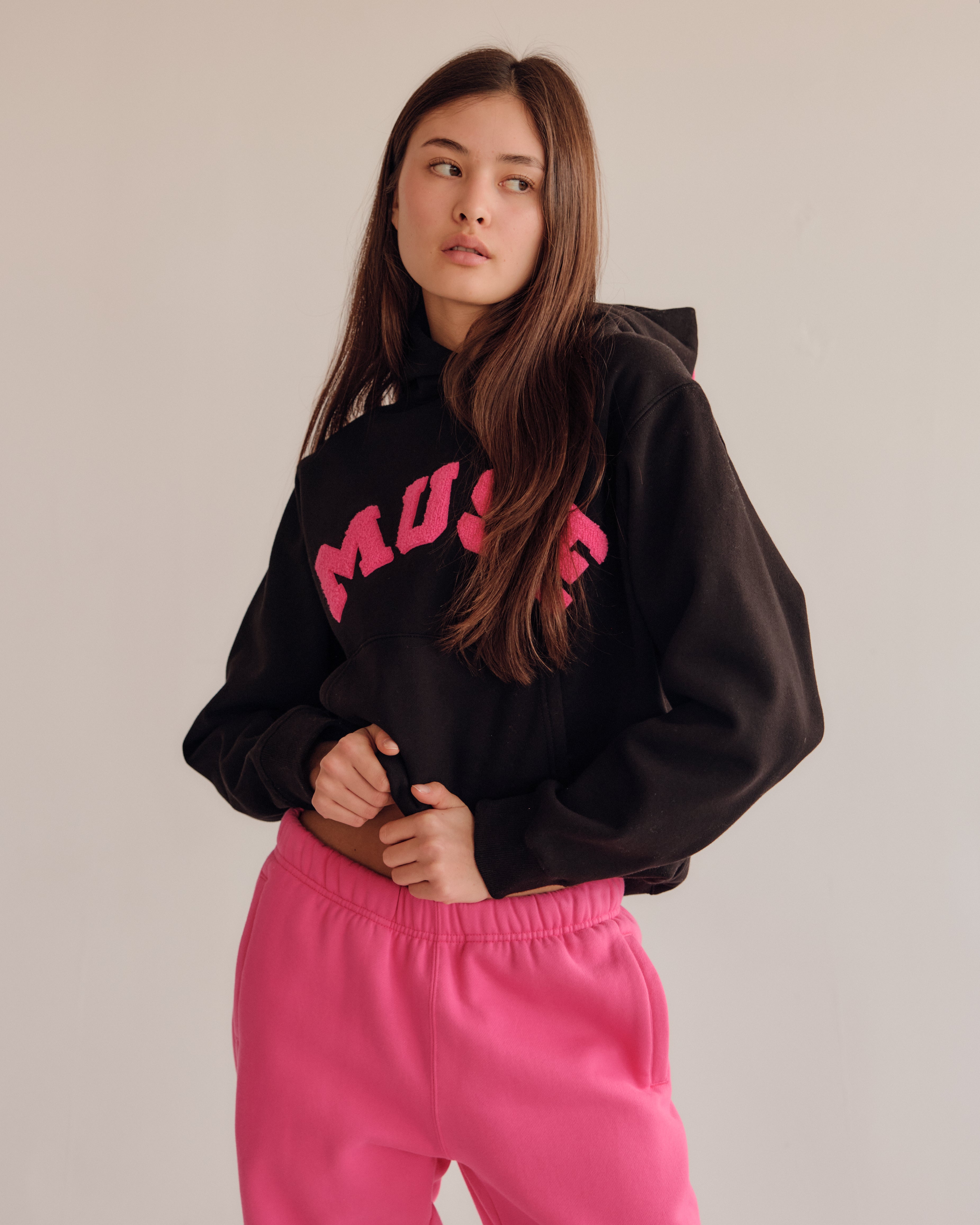 Heavyweight Chenille Hoodie - Black Taffy