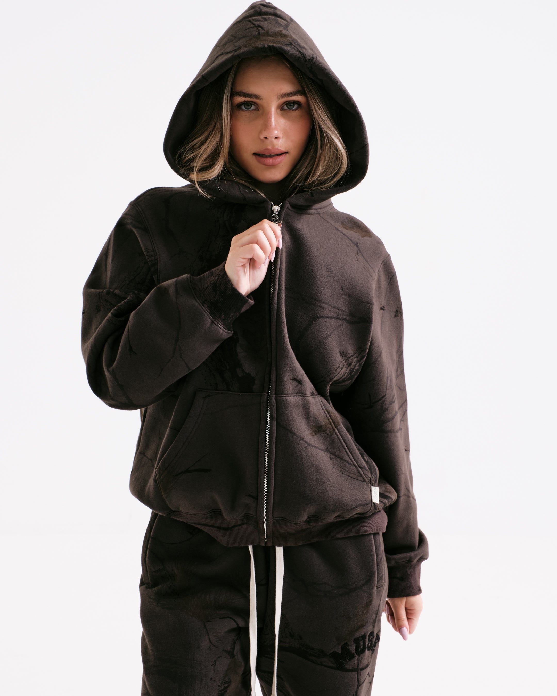 Heavyweight Camo Zip Up - Black Edition