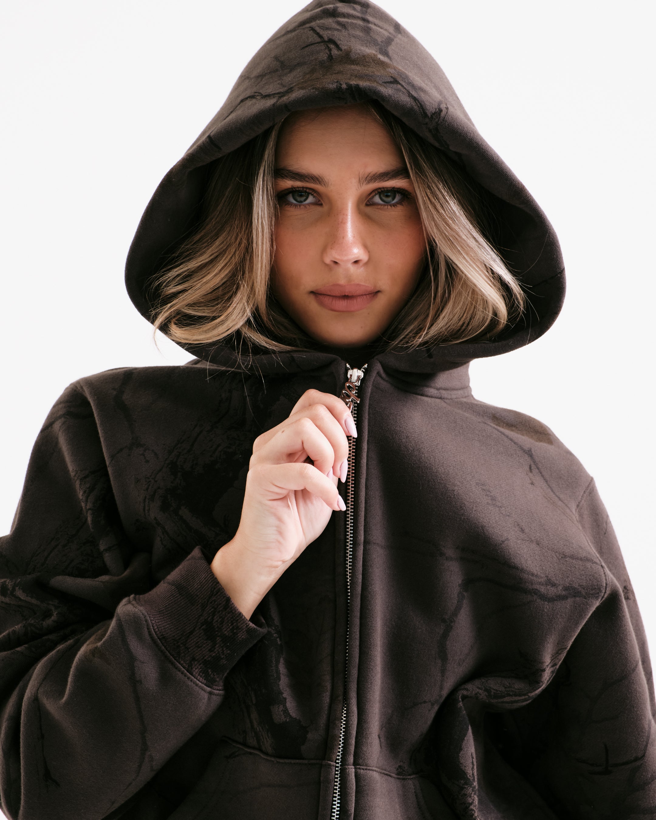 Heavyweight Camo Zip Up - Black Edition