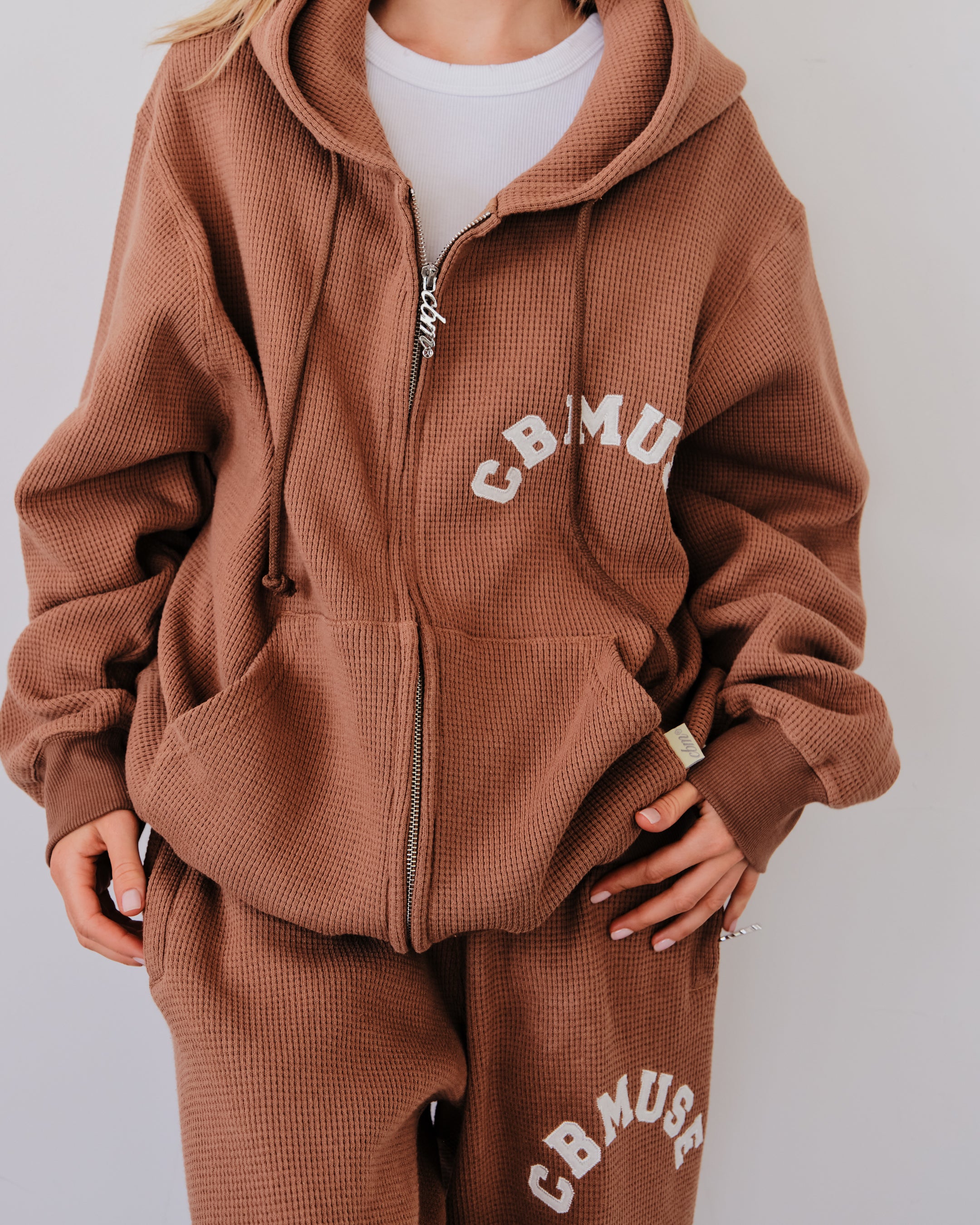Waffle Zip Up - Caramel