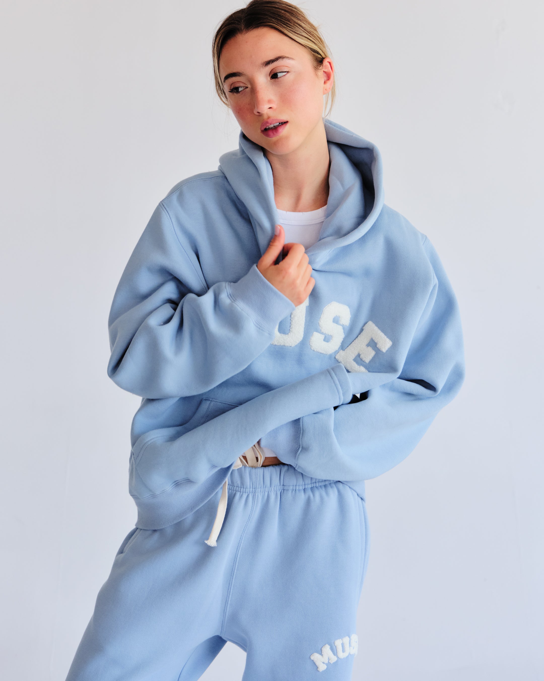 Heavyweight Chenille Hoodie - Celeste Blue
