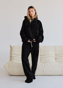 Heavyweight Chenille Hoodie Set - Coal Black
