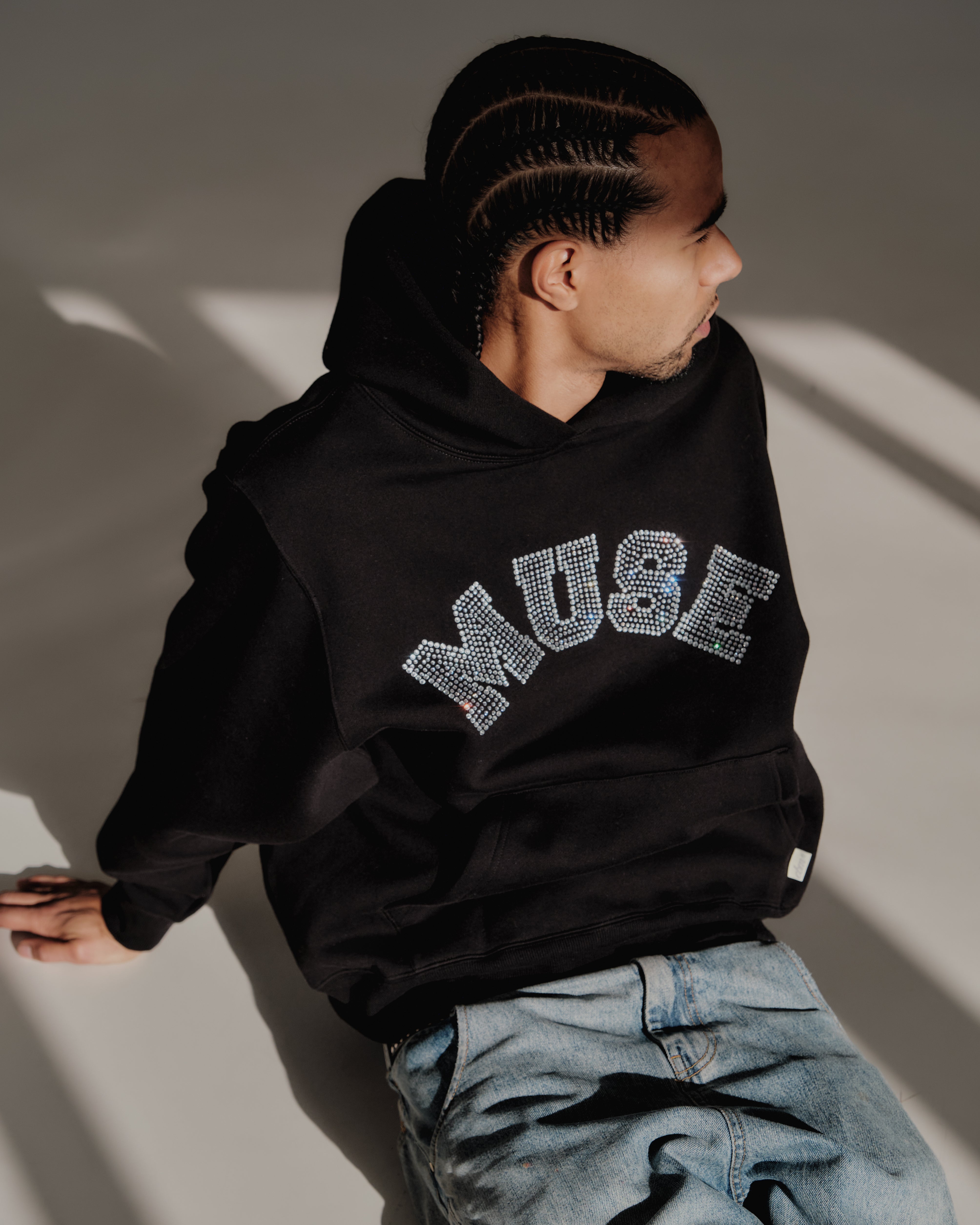 Heavyweight Diamond Hoodie - Black