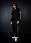 French Terry Piping Quarter Zip - Black