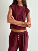 Soft Cotton Mini Tee - Cabernet