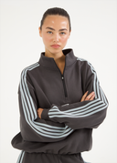 French Terry Striped Quarter Zip - Skyline