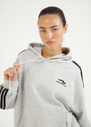 French Terry Striped Hoodie - Sports Grey