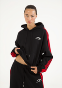 French Terry Striped Hoodie - Redline