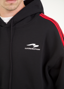 French Terry Striped Hoodie - Redline