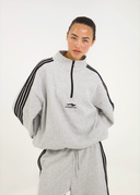 French Terry Striped Quarter Zip - Sports Grey