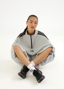 French Terry Striped Quarter Zip - Sports Grey