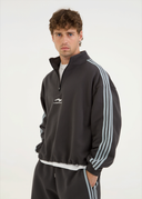 French Terry Striped Quarter Zip - Skyline