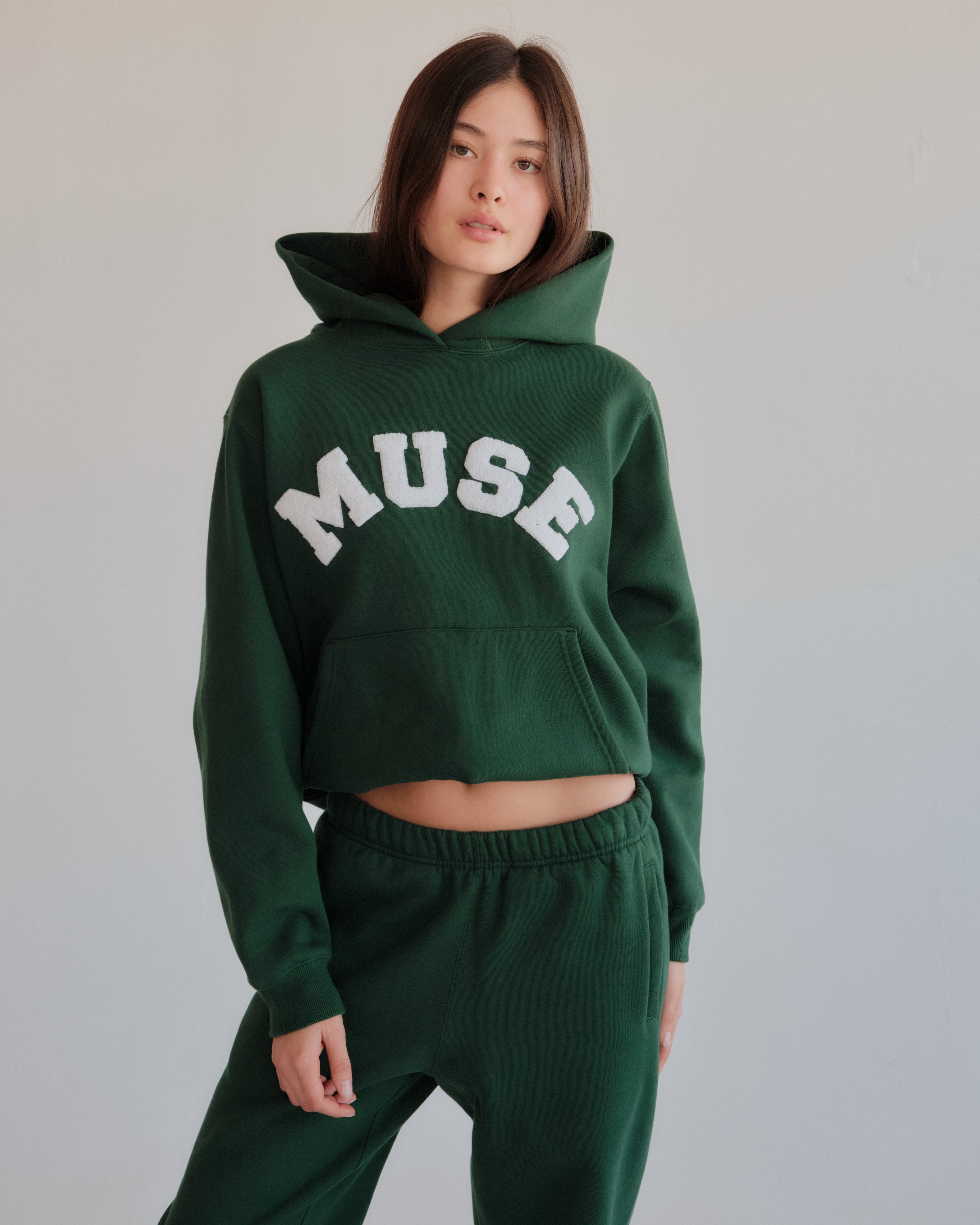 Heavyweight Chenille Hoodie - Green Pine