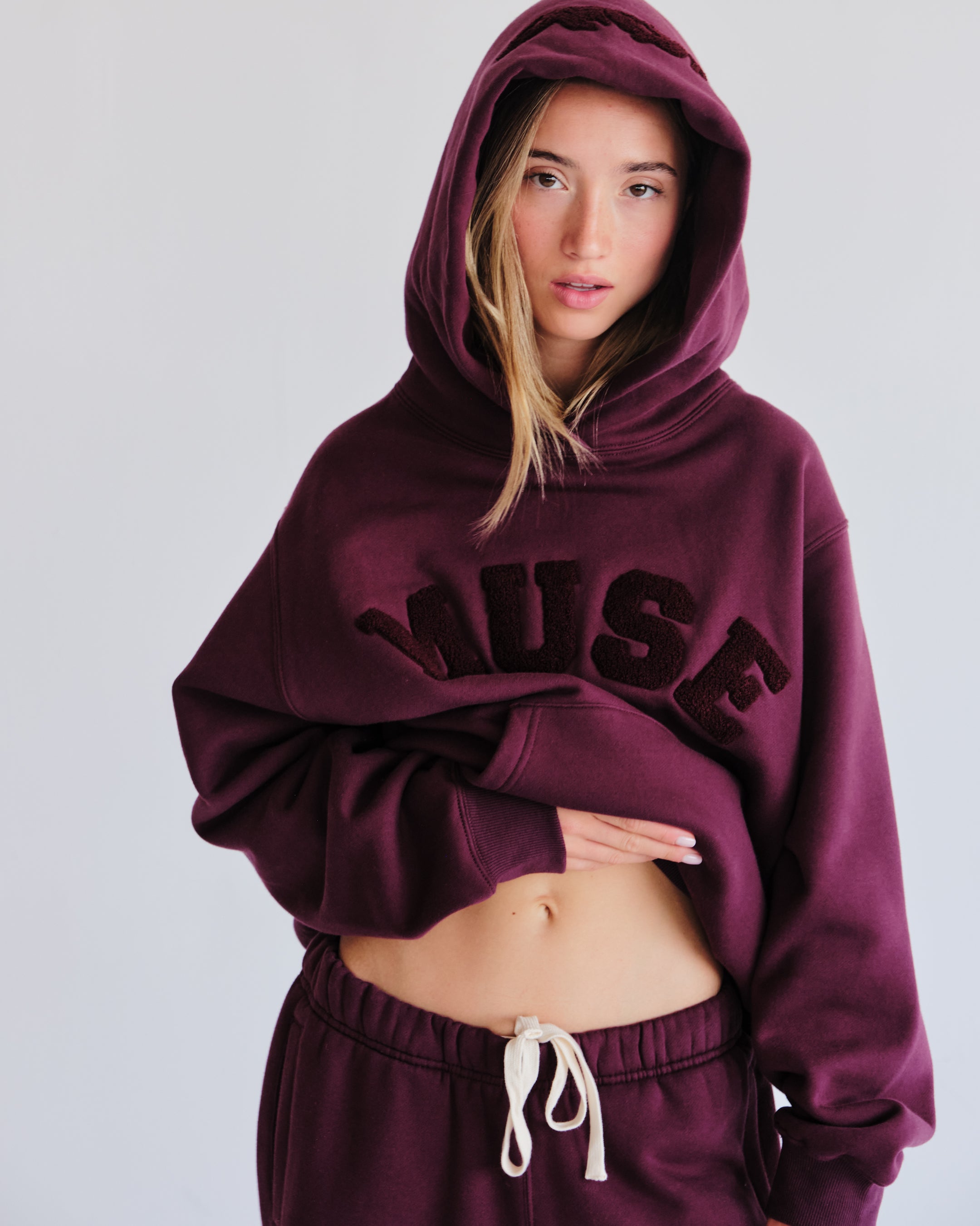 Heavyweight Chenille Hoodie - Plum