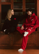 Heavyweight Chenille Straight Joggers - Cherry
