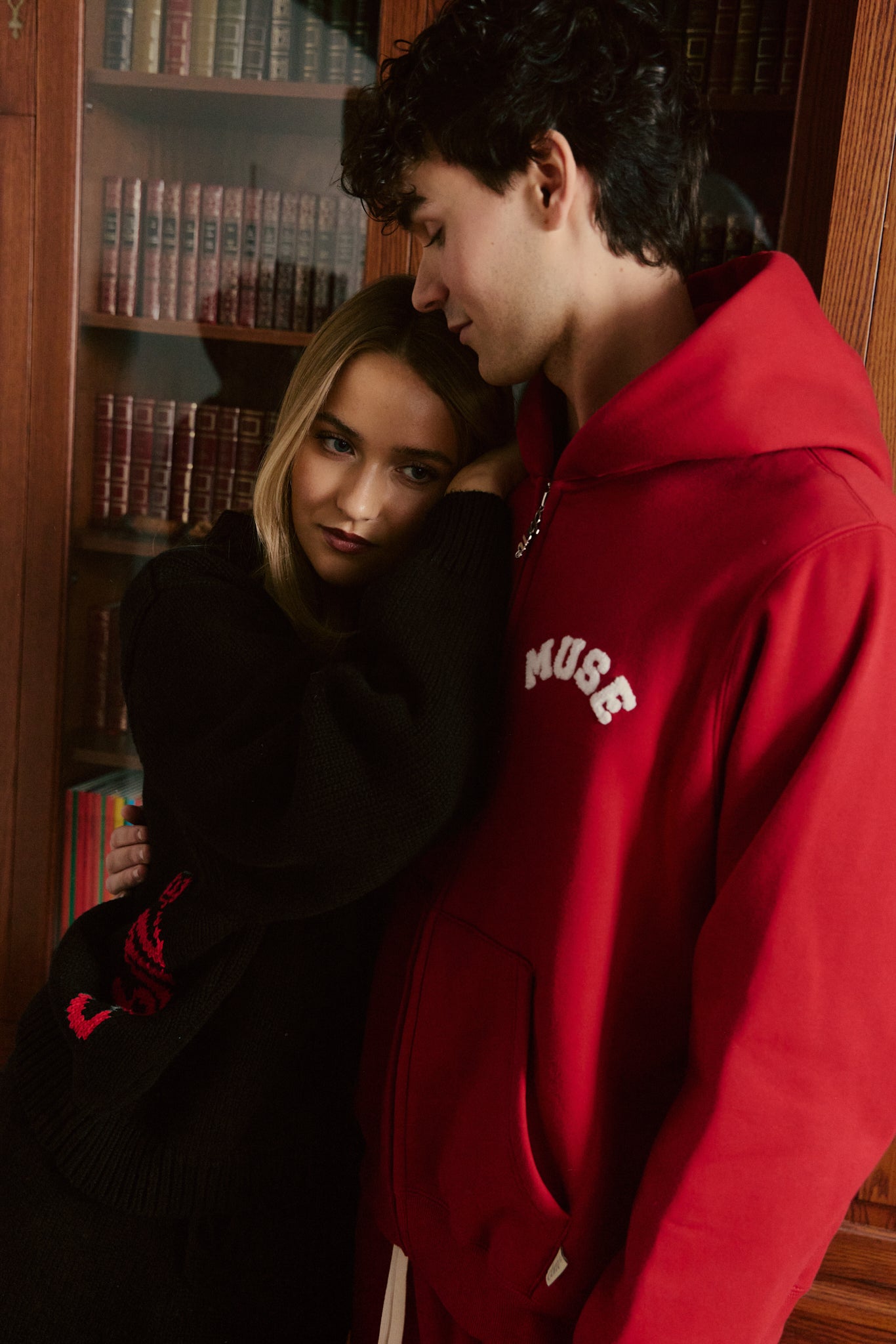 Heavyweight Chenille Zip Up - Cherry