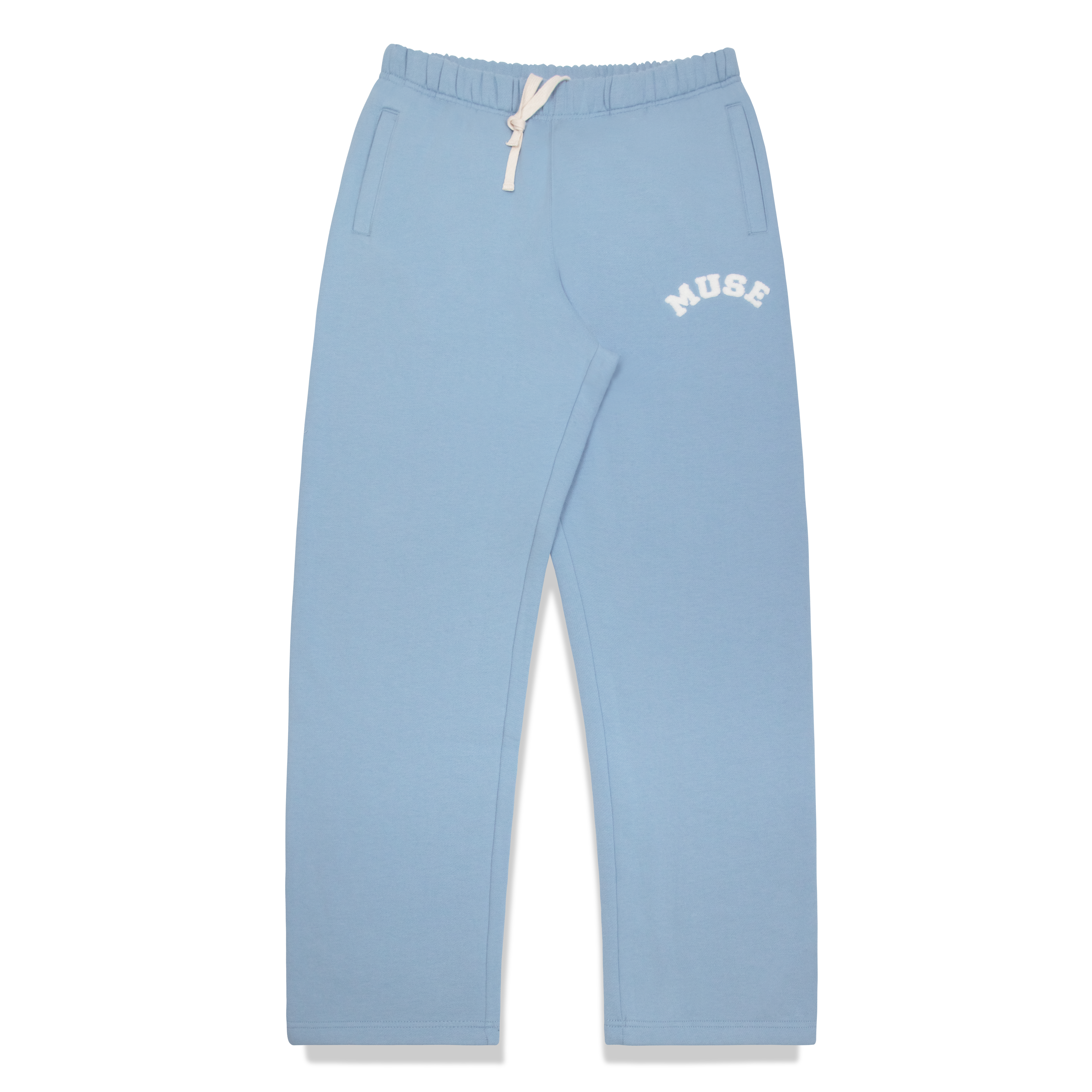 Heavyweight Chenille Straight Joggers - Celeste Blue