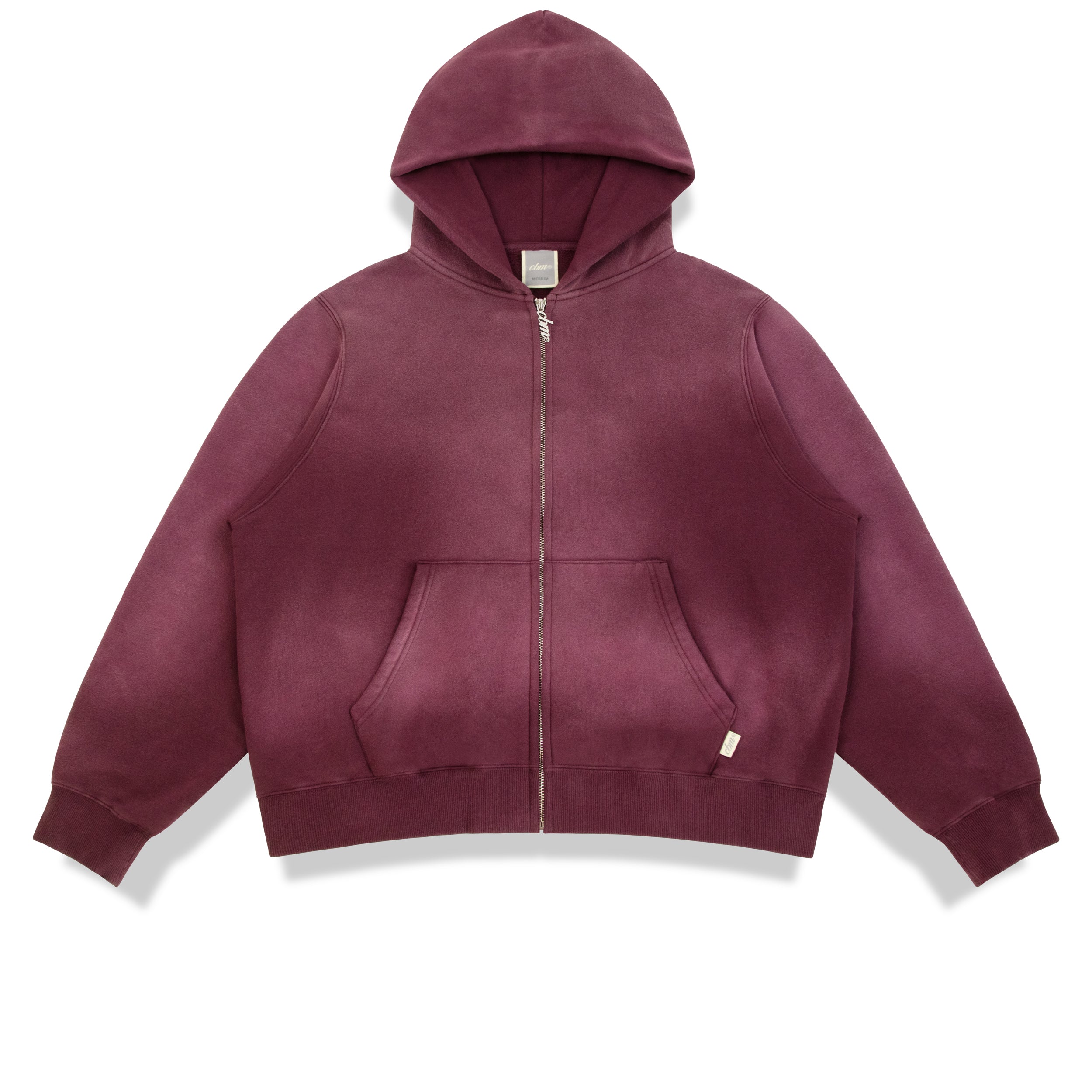 Heavyweight Wash Zip Up - Mulberry