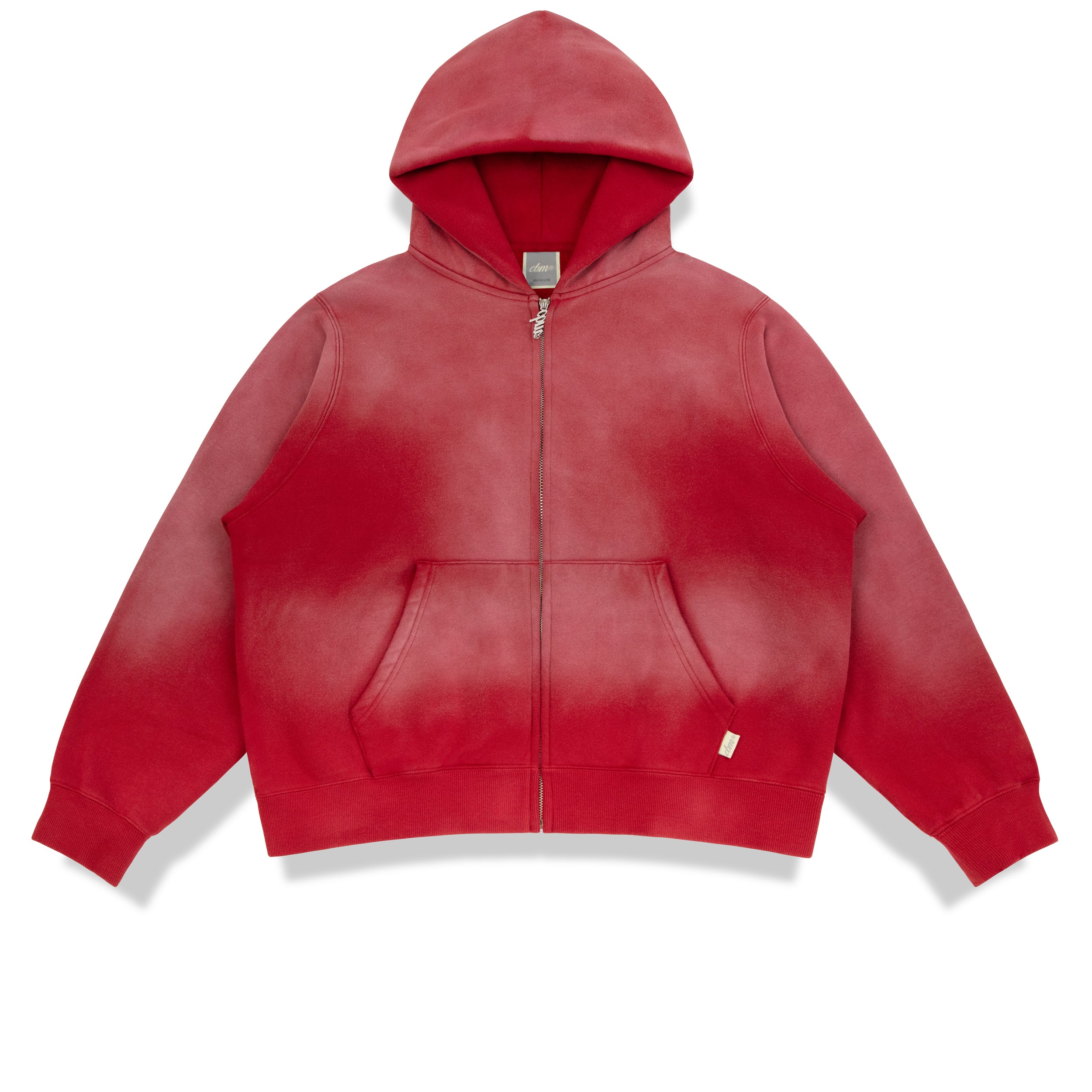Heavyweight Wash Zip Up - Cranberry